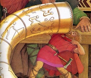 Thor drinking from a giant's horn